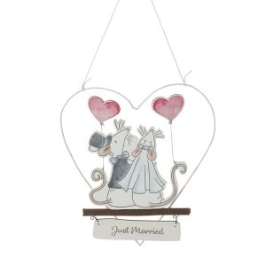 Mr & Mrs Mouse Just Married Decoration Wedding Keepsake Gift By Heaven Sends