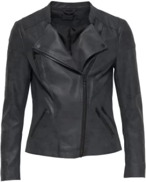 Only Ava Faux Leather Biker Imitation Leather Jacket black