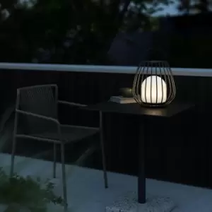 Jim To-Go Outdoor Patio Terrace Metal Battery Powered Dimmable LED Light in Black (H) 30.3cm
