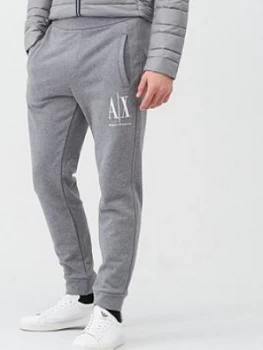 Armani Exchange AX Icon Logo Jogging Pants Grey Marl Size 2XL Men