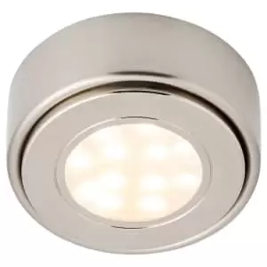 Culina Ellen LED Round Under Cabinet Light 1.5W Tri-Colour CCT Opal and Satin Nickel