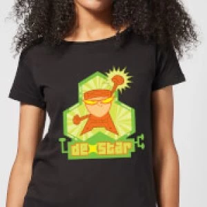 Dexters Lab DexStar Hero Womens T-Shirt - Black