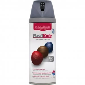 Plastikote Premium Matt Aerosol Spray Paint Grey 400ml