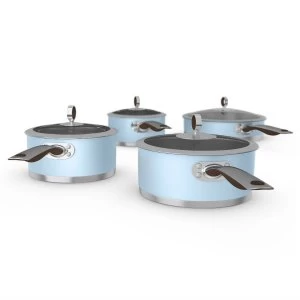 Morphy Richards 4 Piece Non-Stick Stainless Steel Pan Set - Azure