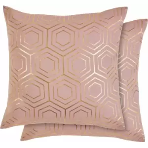 Emma Barclay - Hartford Geometric Woven Cushion Cover, Blush Pink, 43 x 43 Cm