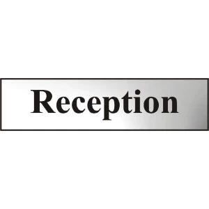 ASEC Reception 200mm x 50mm Chrome Self Adhesive Sign
