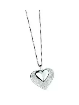 The Love Silver Collection Scratched & Polished Heart Pendant