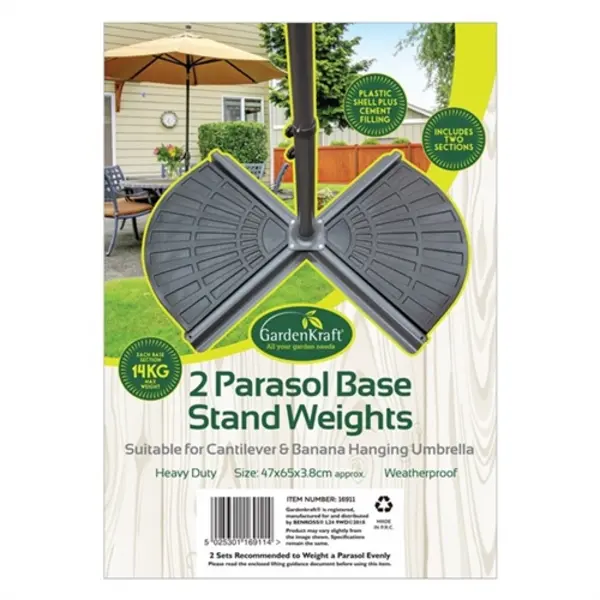 GardenKraft Plastic Shell With Cement Filling - Pack of 2