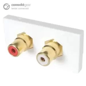 CONNEkT Gear AV Snap-In 2 x RCA/Phono Module 25 x 50mm - Socket to...