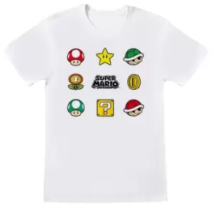 Nintendo Mens Super Mario T-Shirt (XL) (White)