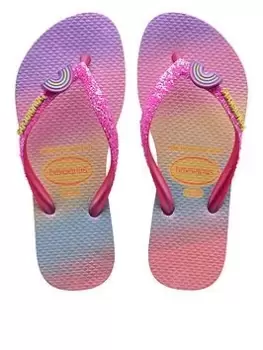 Havaianas Kids Slim Glitter Rainbow Trendy Flip Flop Sandal