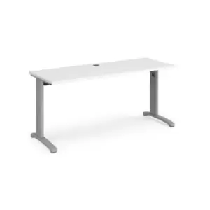 Office Desk Rectangular Desk 1600mm White Tops With Silver Frames 600mm Depth TR10