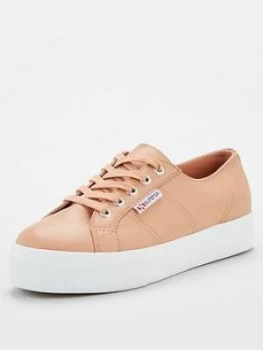 SUPERGA 2730 Chunky Sole Leather Trainer, Copper, Size 6, Women