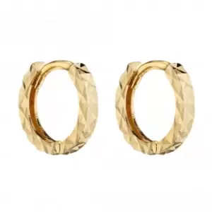 9ct Diamond Cut Yellow Gold Hoops Earrings GE2338