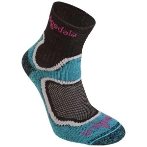 Bridgedale Womens Cool Fusion Run Speed Trail Socks Turquoise Medium
