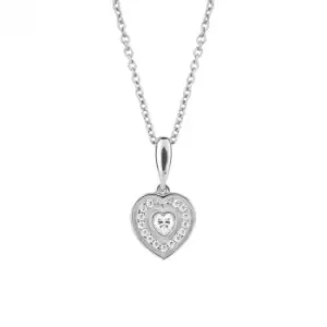 Pave Set Zirconia Heart Necklace N4504