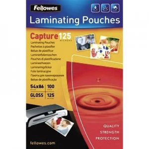 Fellowes Laminate sheet 86 x 54 mm, Credit card 125 micron glossy 100 pc(s)