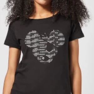 Danger Mouse Word Face Womens T-Shirt - Black - 4XL