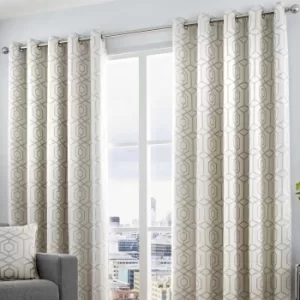 Curtina Camberwell Silver Eyelet Curtains Silver