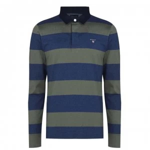 Gant Bar Stripe Rugger Polo Shirt - Olive 358