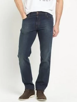 Wrangler Texas Stretch Straight Jeans, Vintage Tint, Size 38, Inside Leg Long, Men