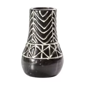 19cm Black Abstract Vase
