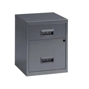 Pierre Henry Combi Filing Unit Cabinet Steel Lockable 2 Drawers A4 Silver