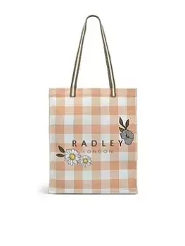 Radley Gingham Recycled Canvas Medium Open Top Tote Bag - Blush