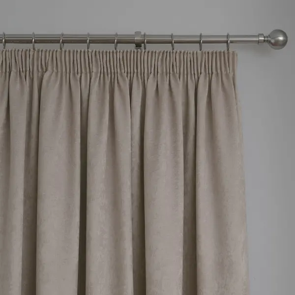 Fusion Galaxy Dim Out Woven Natural Pencil Pleat Curtains Natural