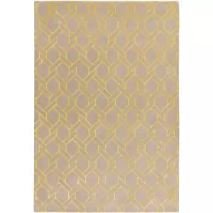 Asiatic - Nexus Fine Lines Silver Yellow 120cm x 170cm Rectangle - Grey and Yellow