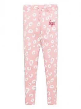 Hype Girls Leopard Skinny Jogger - Pink, Size Age: 7-8 Years, Women