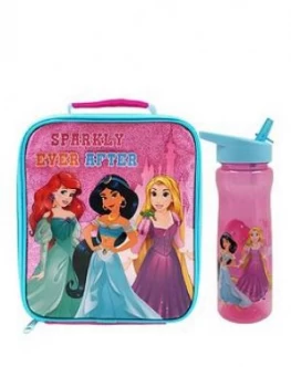 Disney Princess Sparkly Rectangular Lunch Bag and Bottle
