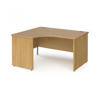 Office Desk Left Hand Corner Desk 1400mm Oak Top With Silver Frame 800mm Depth Contract 25