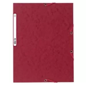 Exacompta Elasticated 3 Flap Folder A4, 400gsm, Cherry Red, Pack of 25