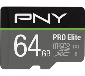PNY Pro Elite Class 10 microSDXC Memory Card - 64GB