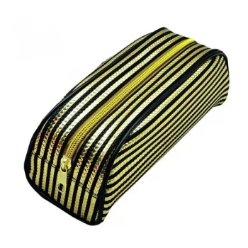 Metallic Striped Pencil Case GoldPurple Pack of 12 302376