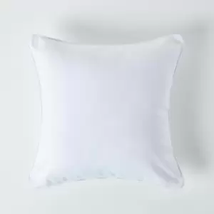 Cotton Plain Off White Cushion Cover, 30 x 30cm - White - Homescapes