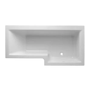 Cooke Lewis Adelphi RH Acrylic L shaped Shower Bath L1675mm W850mm