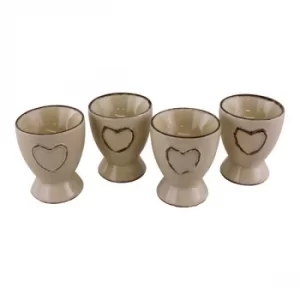 Set Of 4 Heart Range Ceramic Egg Cups