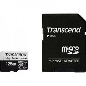 Transcend Premium 330S microSDXC card 128GB Class 10, UHS-I, UHS-Class 3, v30 Video Speed Class A2 rating, incl. SD adapter