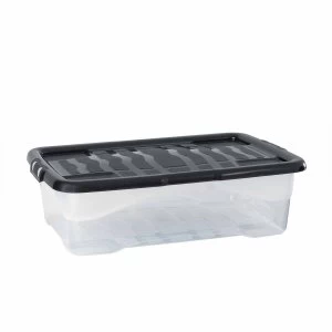 Strata Curve Underbed Plastic Storage Box 30 Litres Pack of 3, Clear