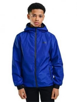 Boys, Rascal Childrens Distorted AOP Grid Windbreaker Jacket - Blue, Size XL, 15-16 Years