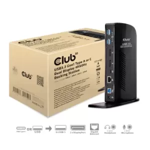 CLUB3D USB3.2 Gen1 Type A or C Dual Display 4K60Hz Docking Station...