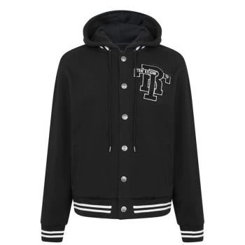 True Religion Hooded Varsity Jacket - Black