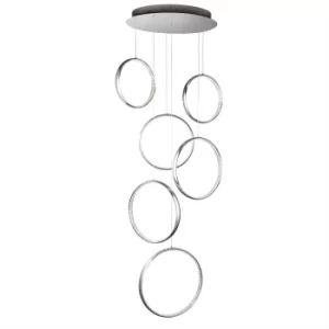 Rings Integrated LED Ceiling Pendant Light Chrome