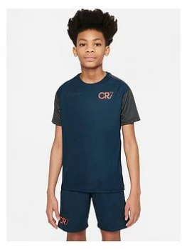 Boys, Nike CR7 Junior Short Sleeve T-Shirt - Navy, Size L