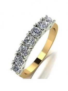 Moissanite 9ct Yellow Gold 1ct Equivalent Eternity Ring, Gold, Size K, Women