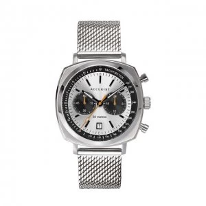 Accurist Silver Chronograph Retro Watch - 7365