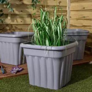 Wham Vista Upcycle Grey Recycled Plastic Square Planter 49cm 4 Pack - wilko - Garden & Outdoor