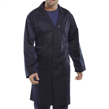 Click Lab Coat Polycotton with 3 Pockets 2XL Navy